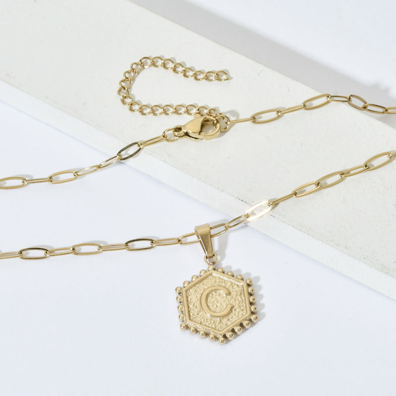 14K Gold Double-layer Initial Necklace