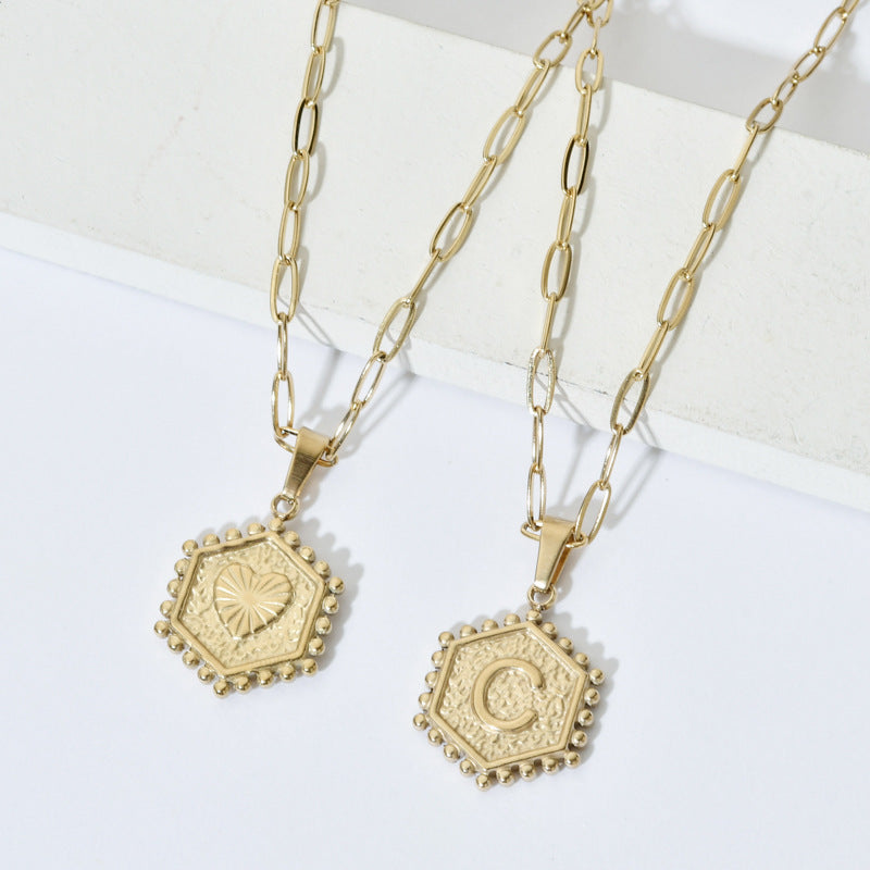 14K Gold Double-layer Initial Necklace