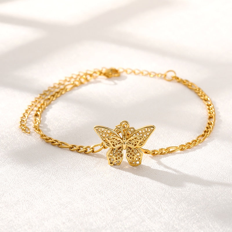 Gold Butterfly Anklet