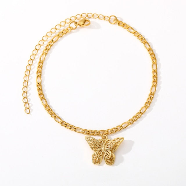 Gold Butterfly Anklet